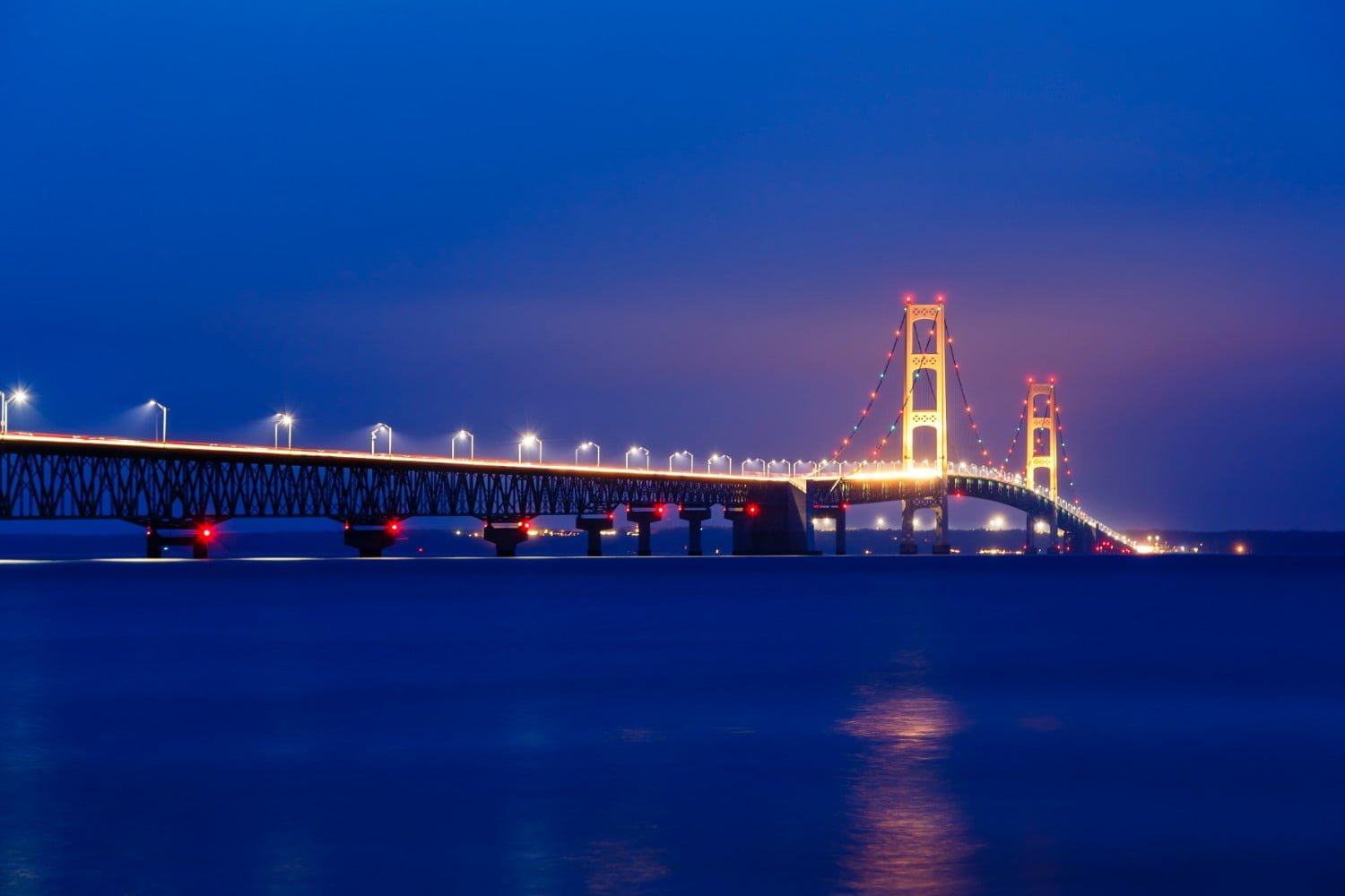 Mackinac Island Bridge at Night